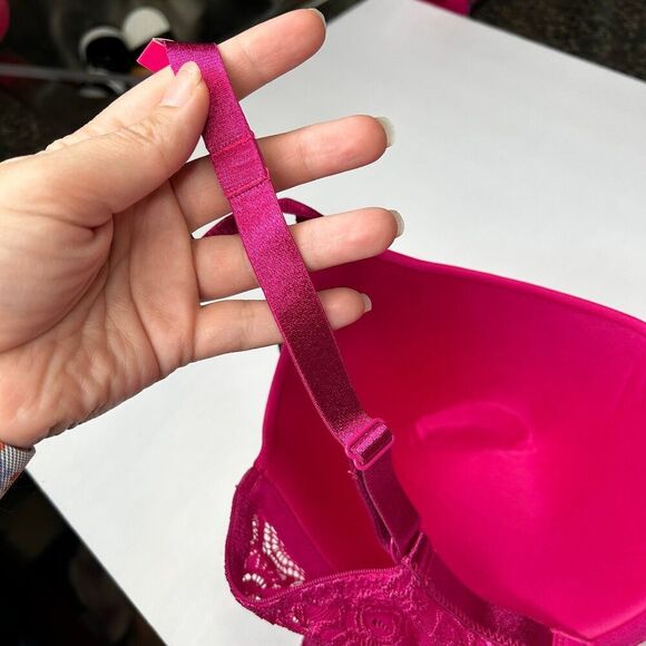 New Maidenform hot pink lace bra 40DD extra coverage - Picture 7 of 8